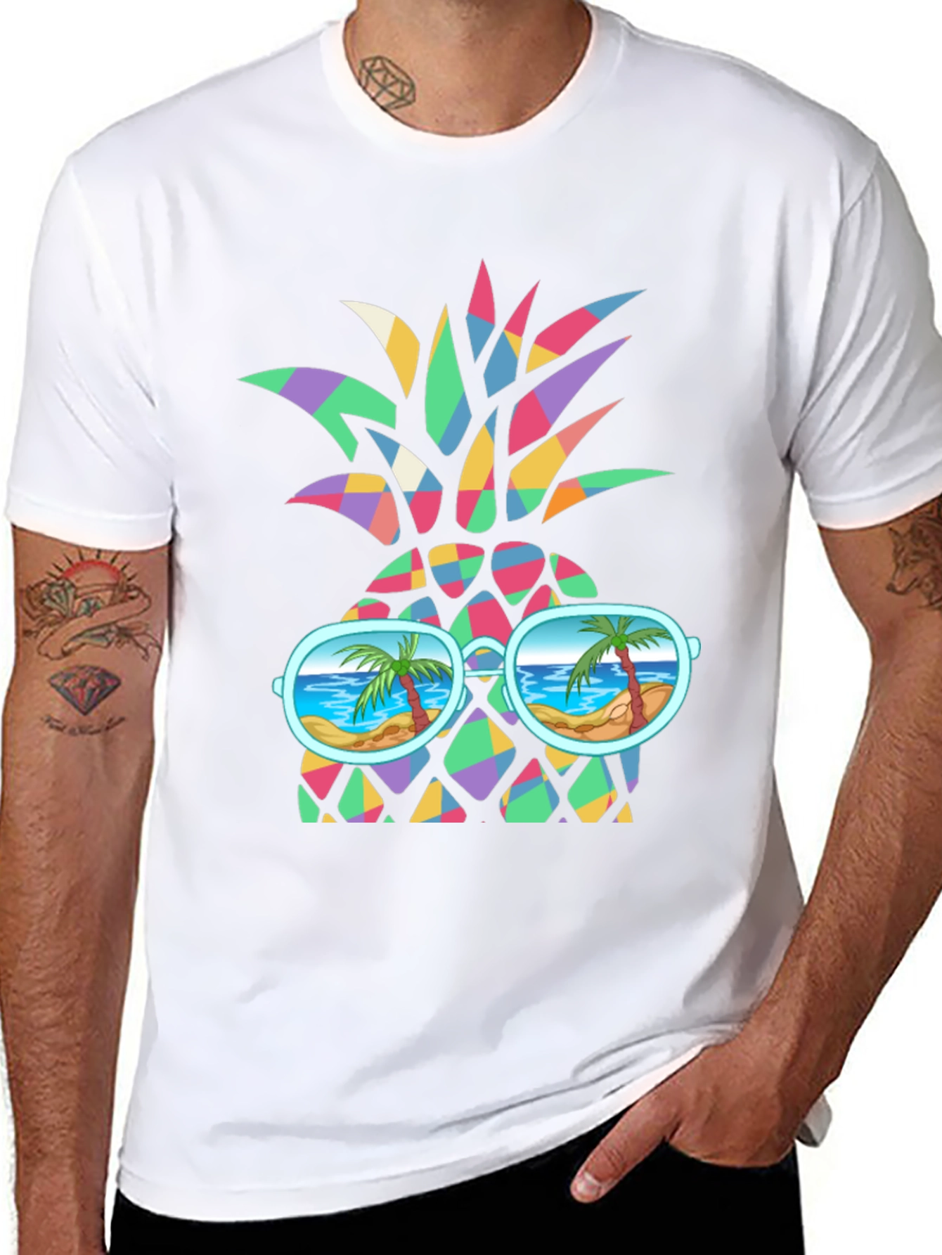 Funky Pineapple Sunglasses Graphic Tee