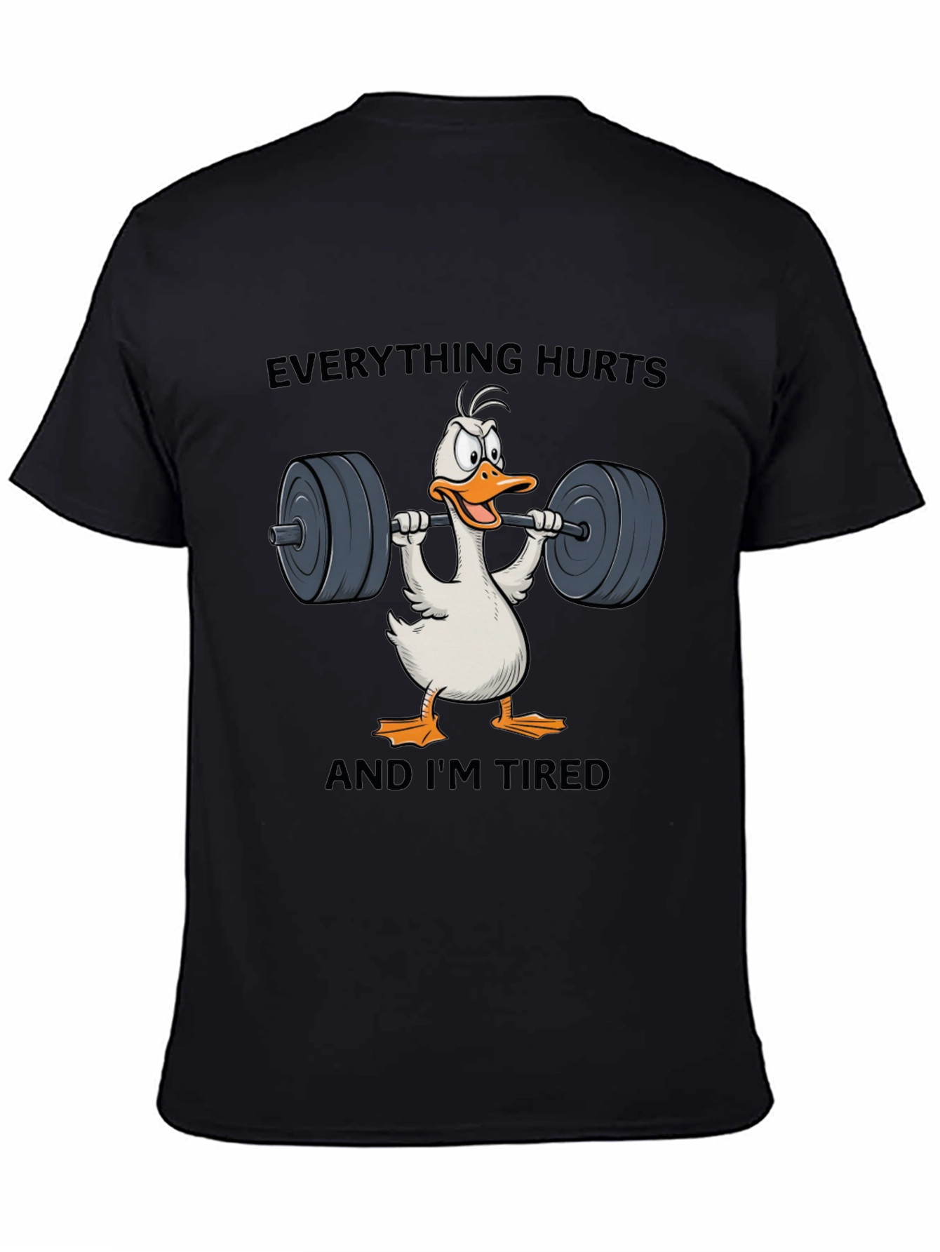 Funny Workout T-Shirt - Everything Hurts Duck
