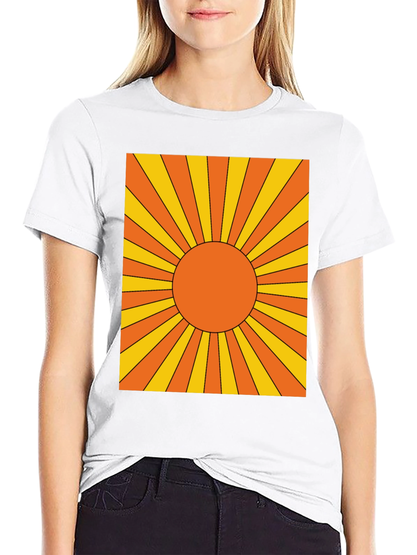 Retro Sunburst Graphic Tee - Black