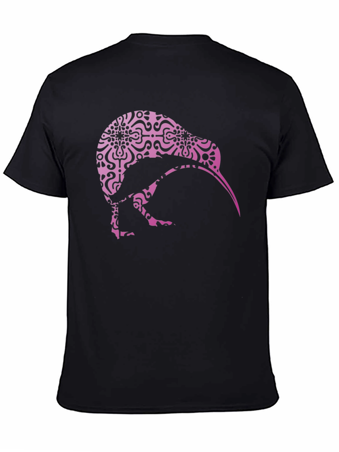 Kiwi Bird Patterned Tee - Stylish Black Shirt