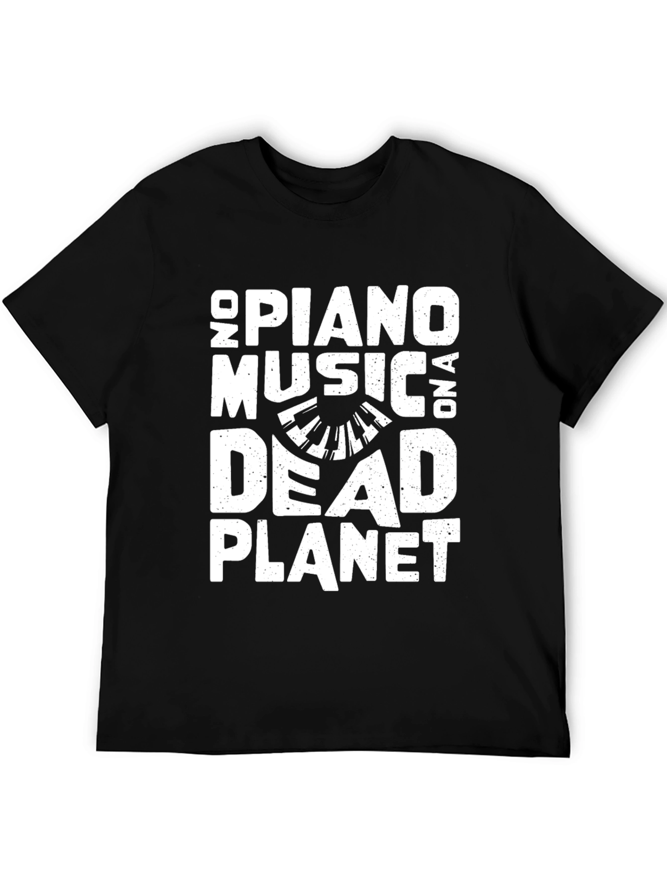 Piano Music on a Dead Planet Black T-Shirt