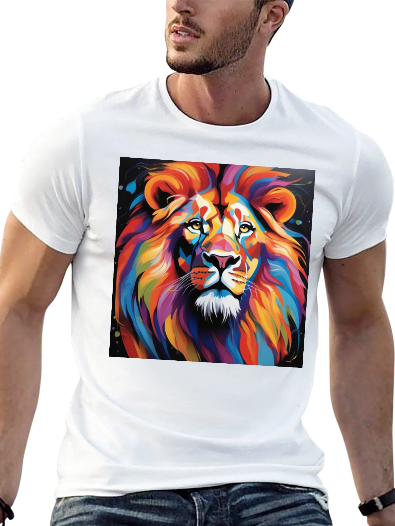 Vibrant Lion Graphic T-Shirt