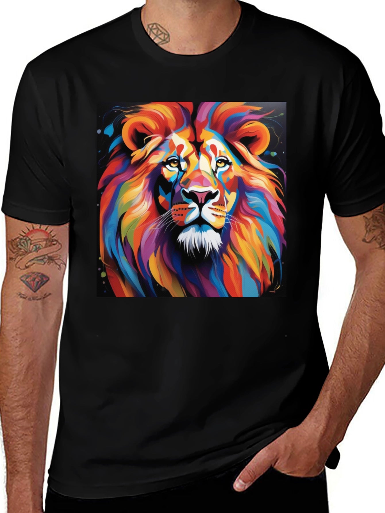Vibrant Lion Graphic T-Shirt