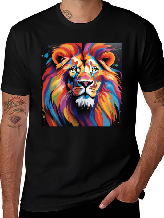 Vibrant Lion Graphic T-Shirt