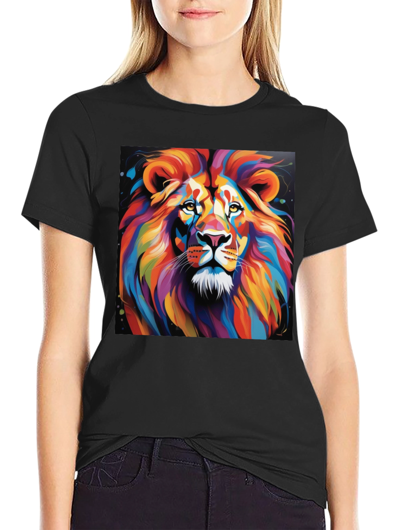 Vibrant Lion Graphic T-Shirt