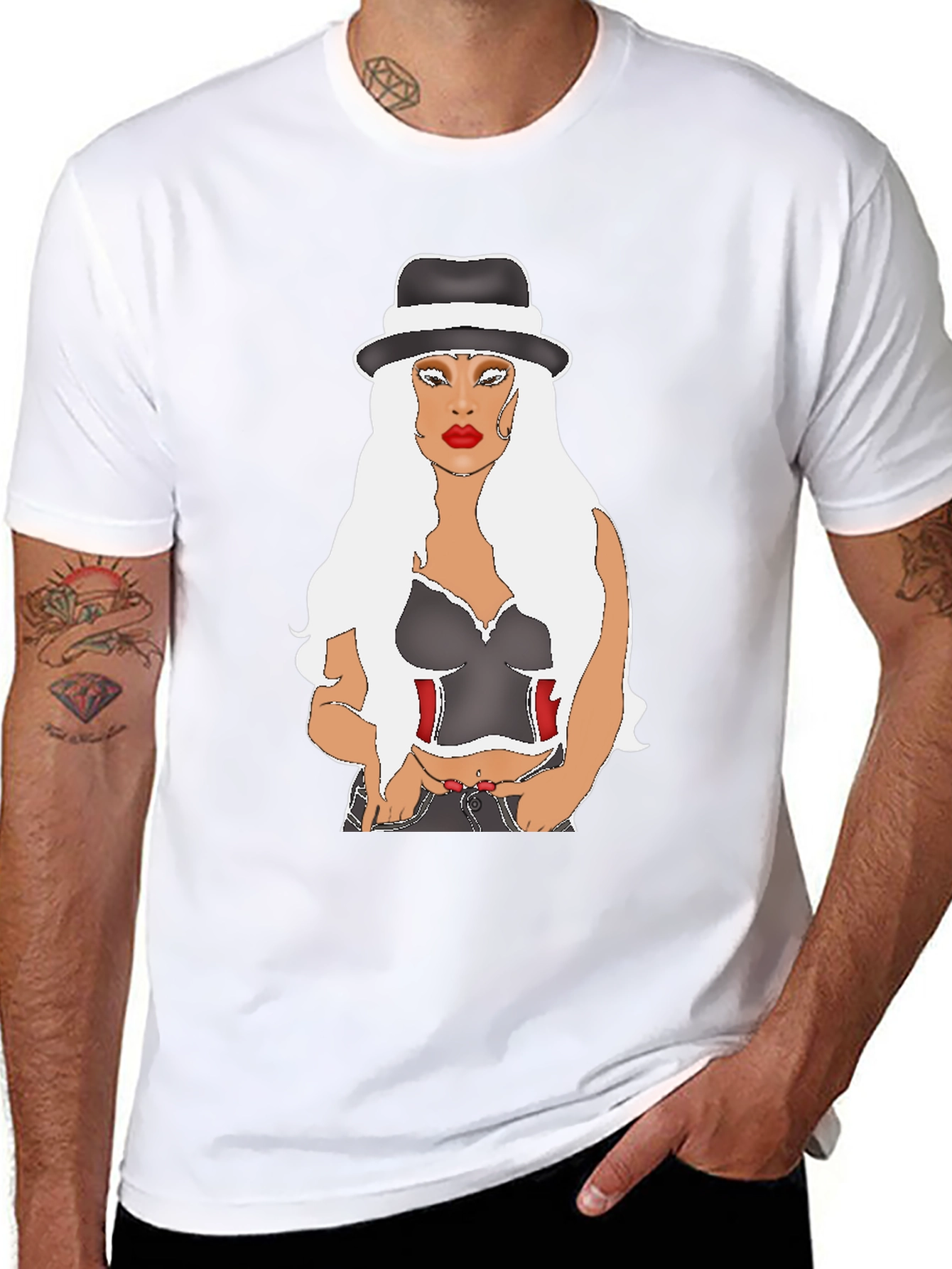 Stylish Graphic Tee: Classy Lady Design