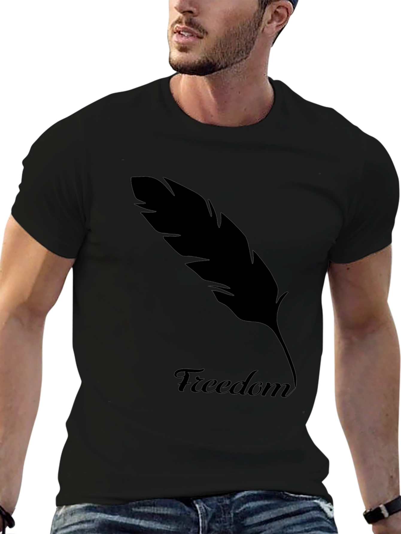 Freedom Feather Graphic Tee - Classic Black T-Shirt