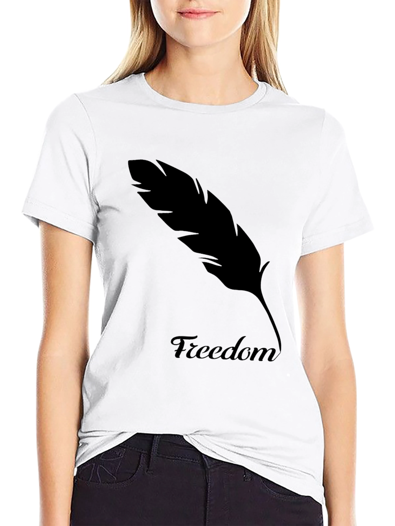 Freedom Feather Graphic Tee - Classic Black T-Shirt
