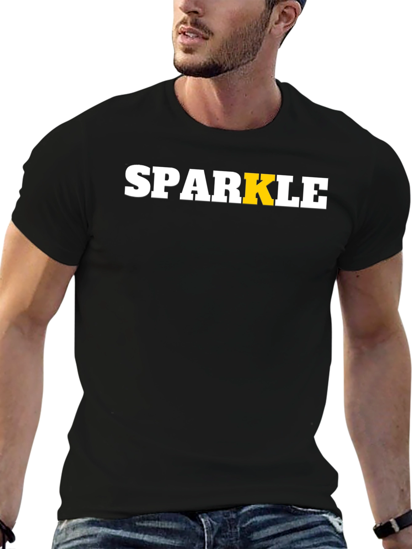 Sparkle Graphic Tee - Stylish Black T-Shirt