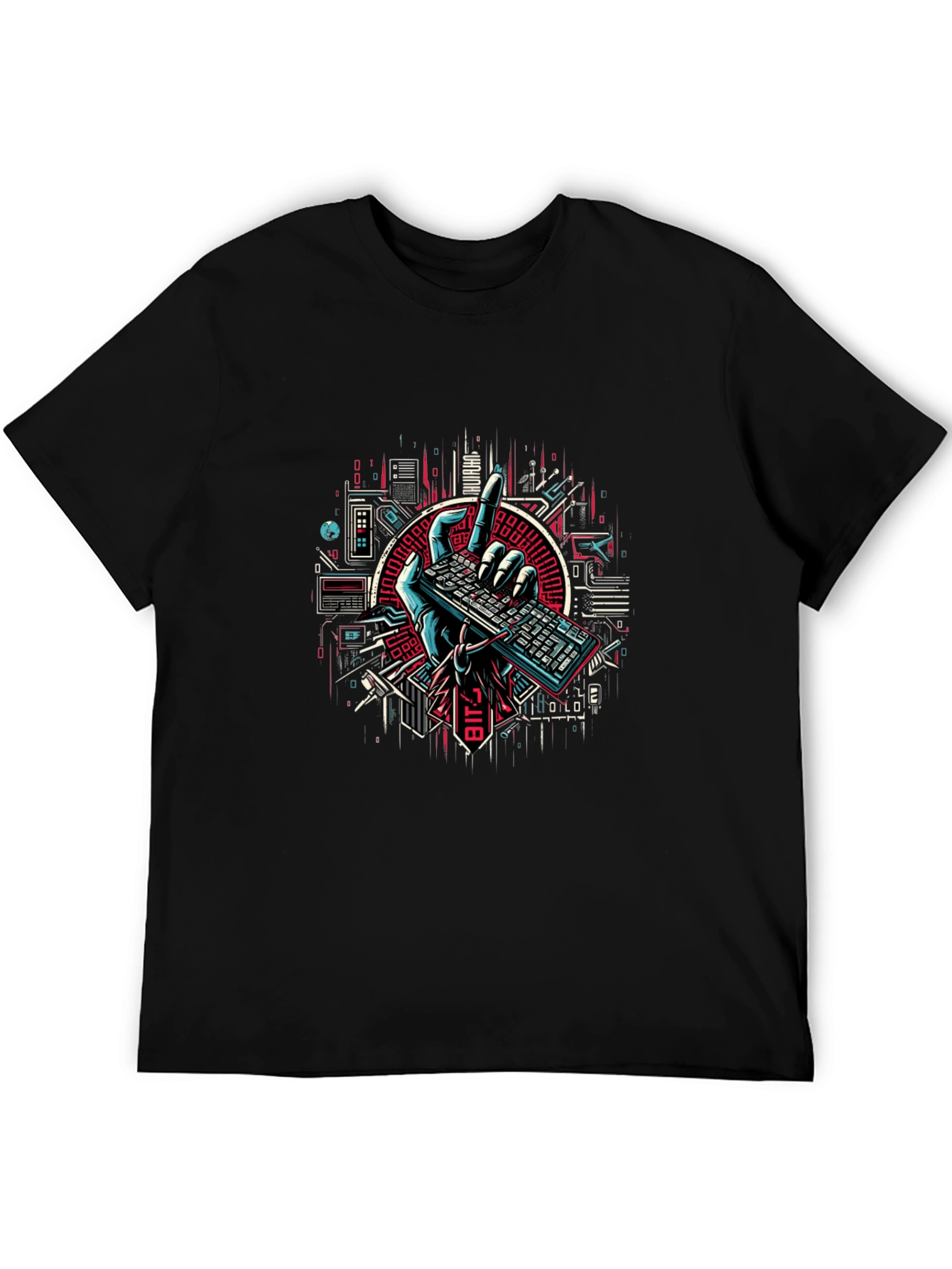 Cyberpunk Keyboard T-Shirt - Coder Style