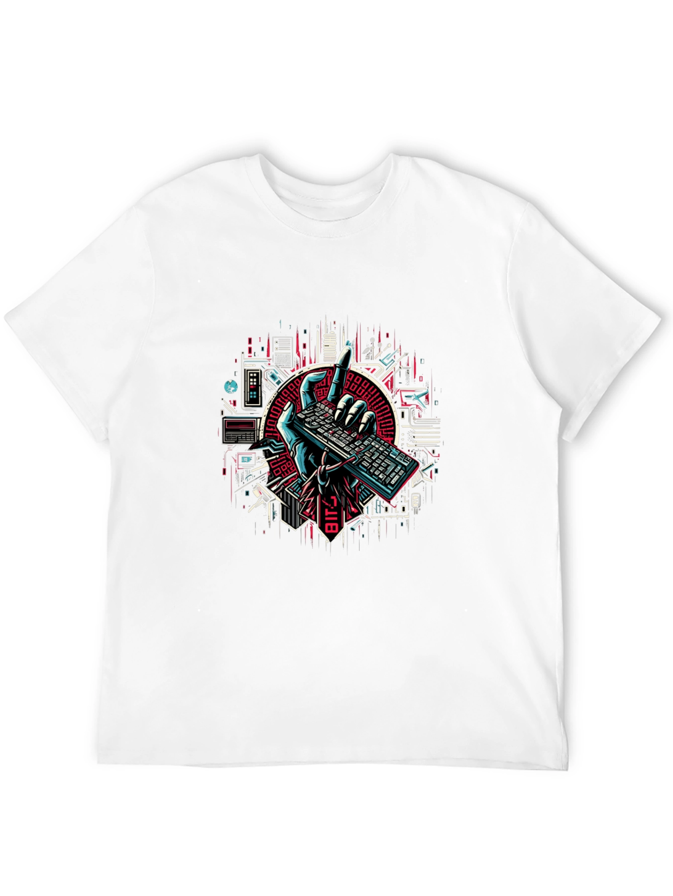 Cyberpunk Keyboard T-Shirt - Coder Style