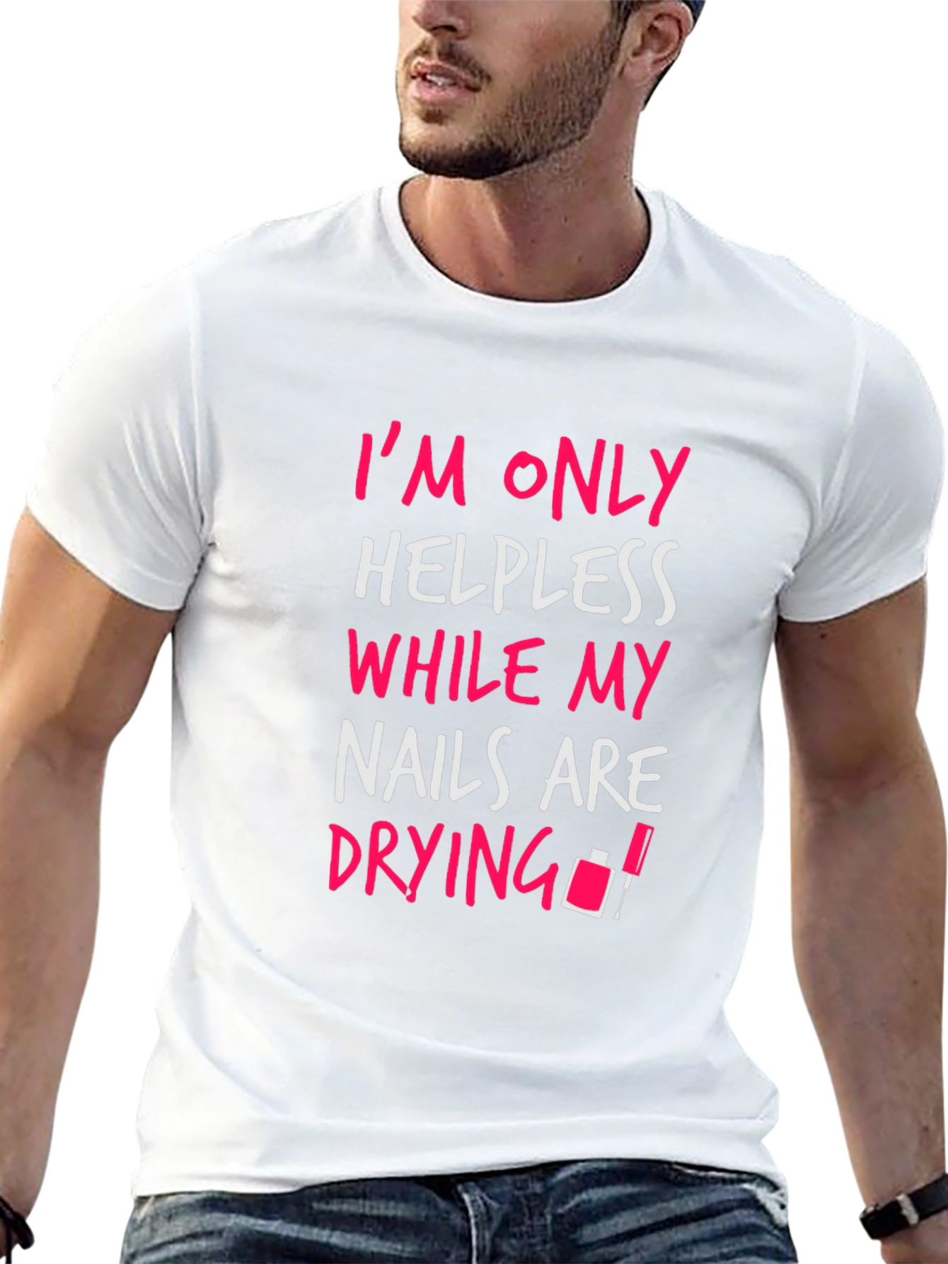 Helpless Nails T-Shirt Funny Manicure Tee