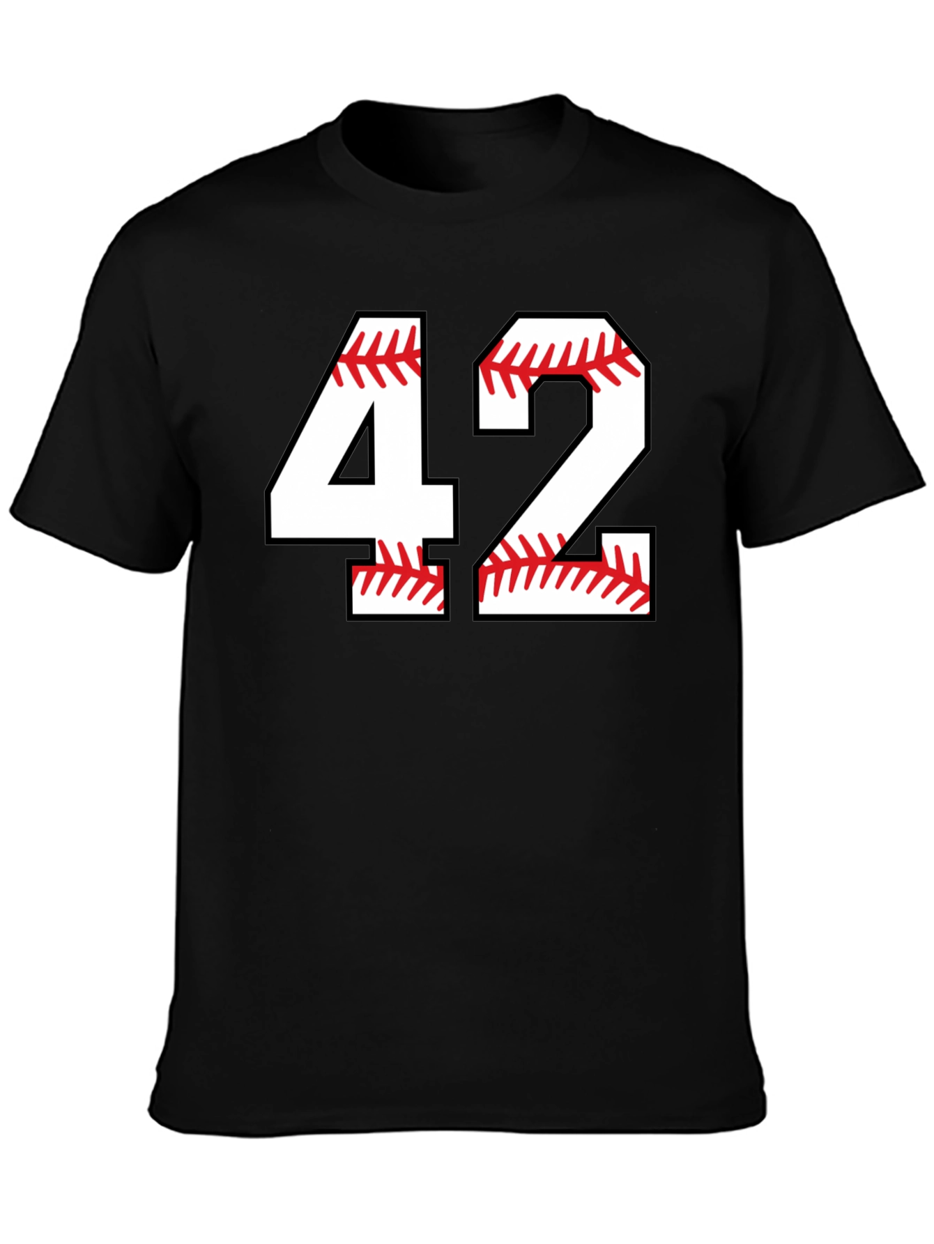 Baseball Number 42 Black T-Shirt