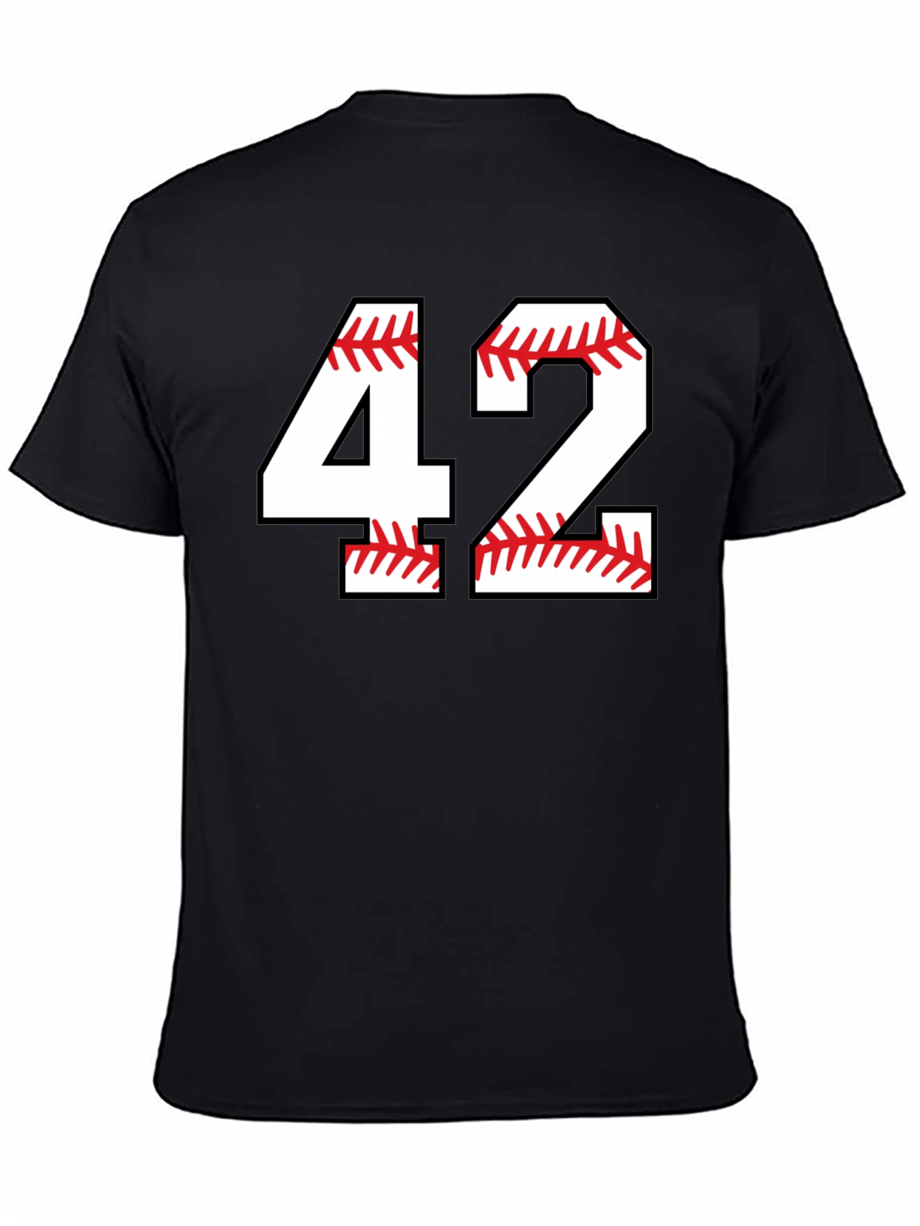 Baseball Number 42 Black T-Shirt