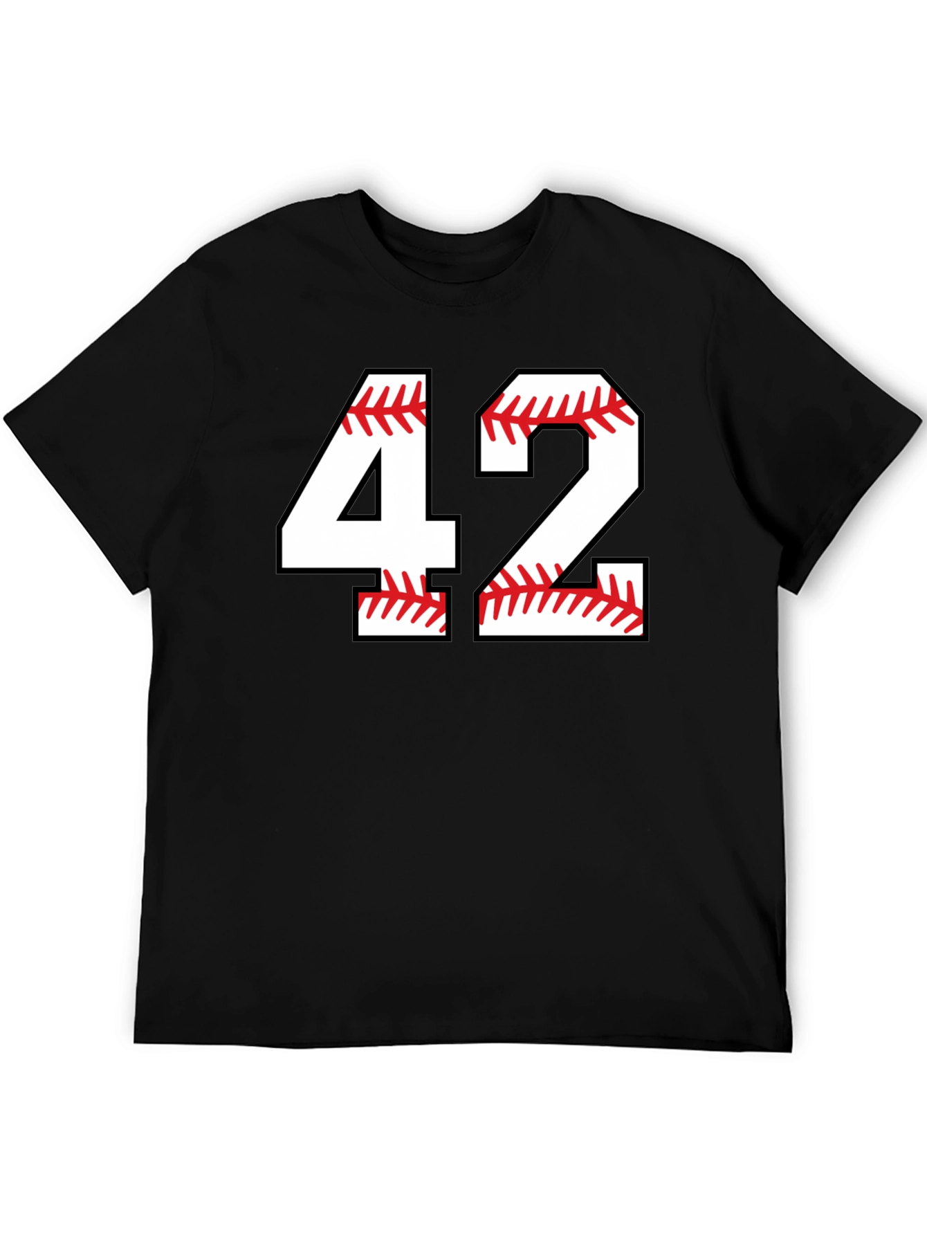 Baseball Number 42 Black T-Shirt