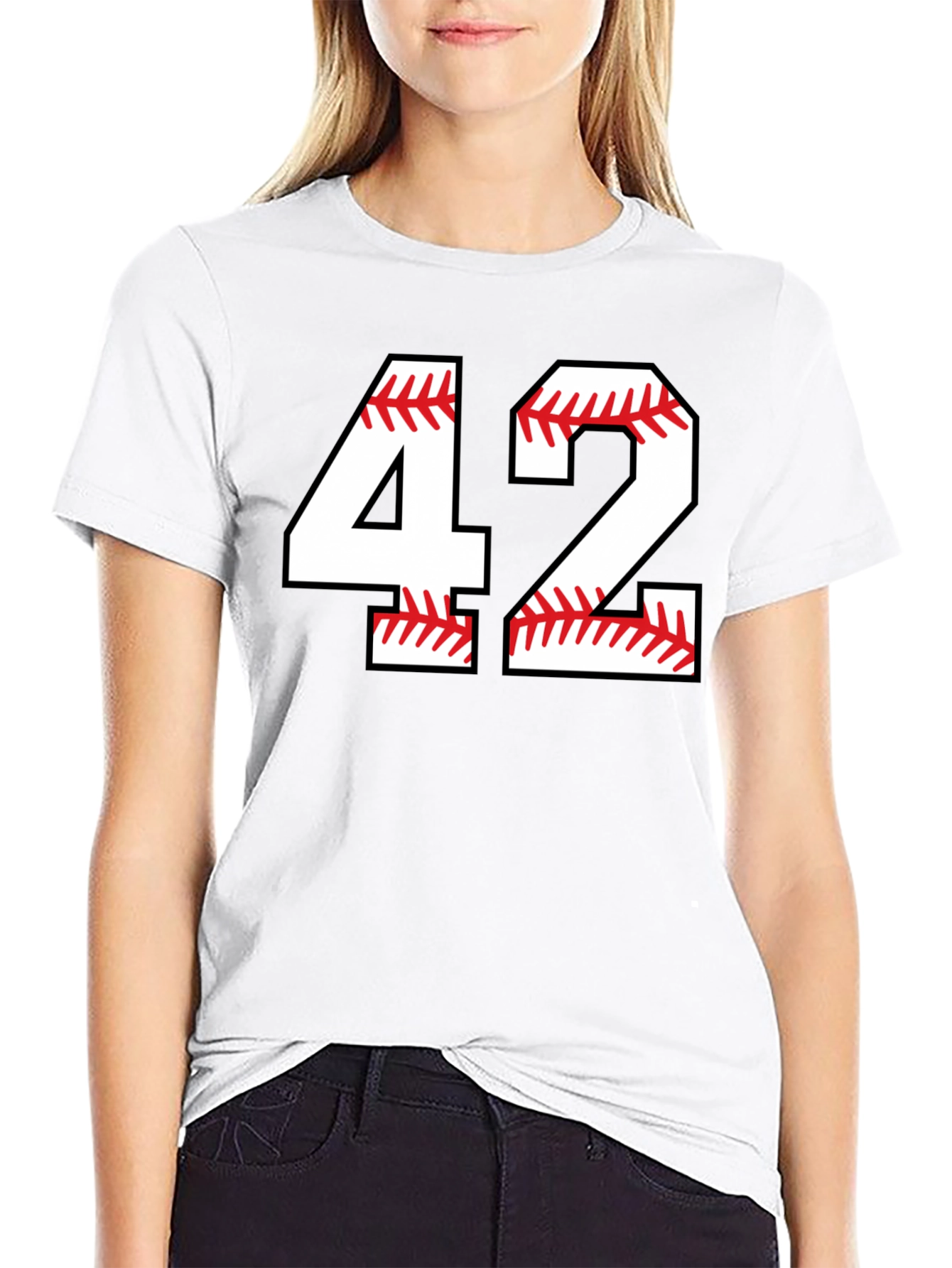 Baseball Number 42 Black T-Shirt