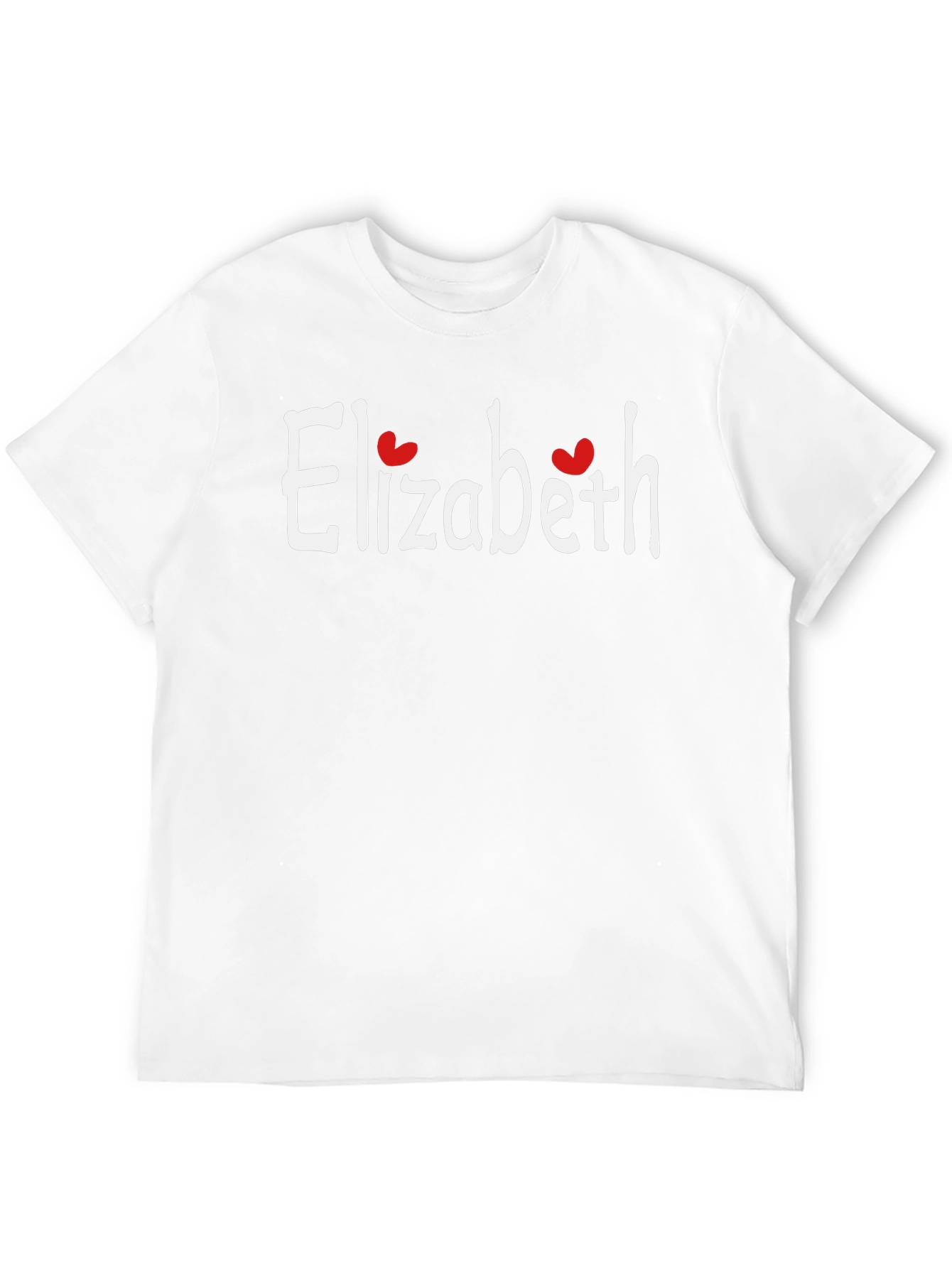 Elizabeth Personalized Heart Tee - Custom Name T-Shirt