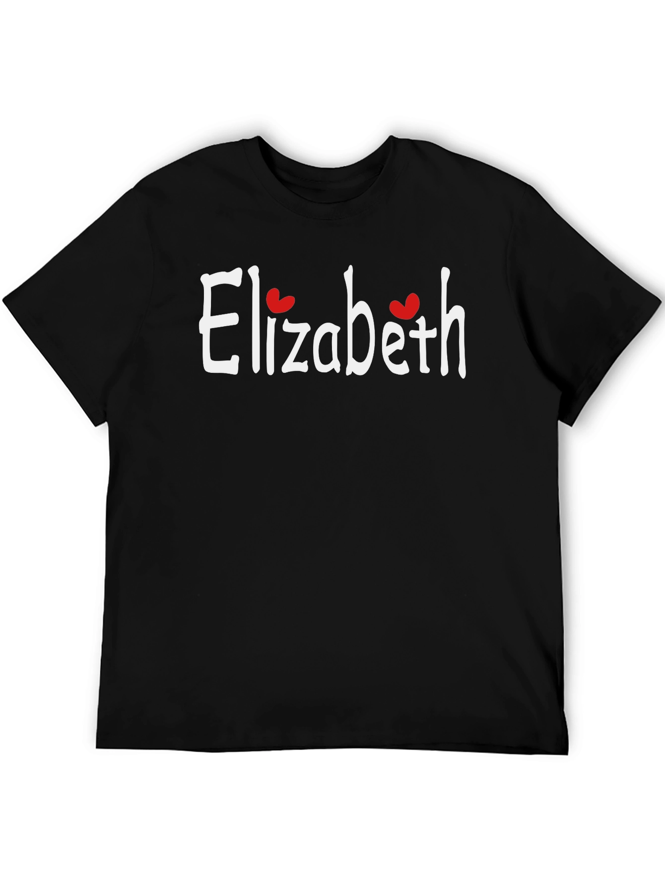 Elizabeth Personalized Heart Tee - Custom Name T-Shirt