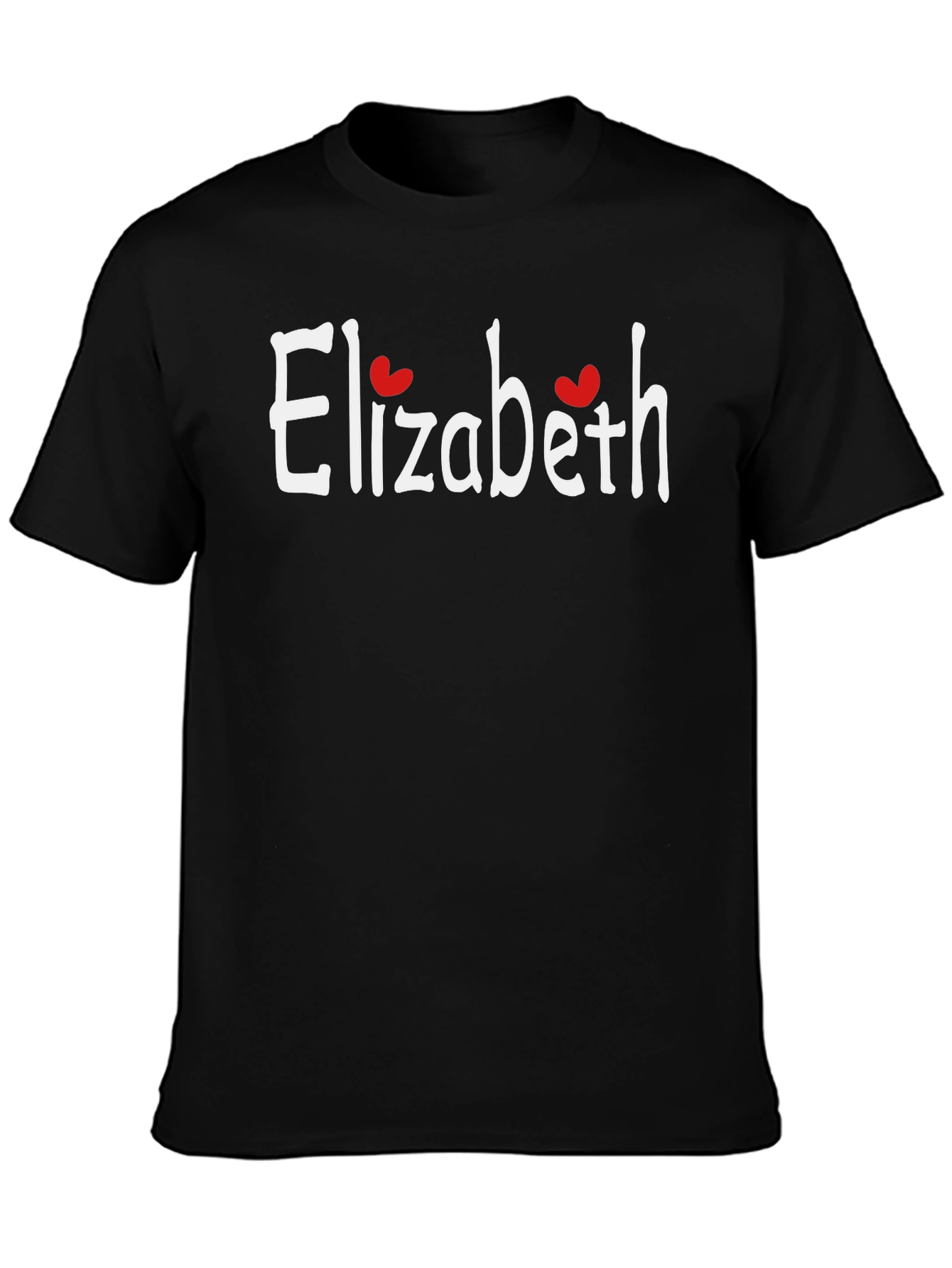 Elizabeth Personalized Heart Tee - Custom Name T-Shirt
