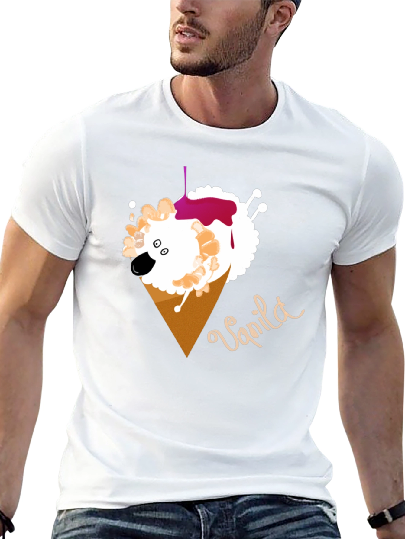 Vanilla Sheep Cone T-Shirt - Unique Graphic Tee