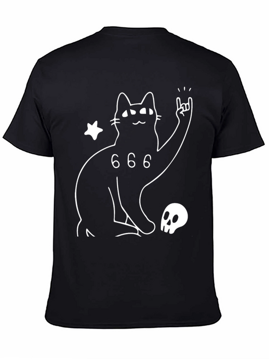 Black Cat 666 T-Shirt - Rock On Kitty!