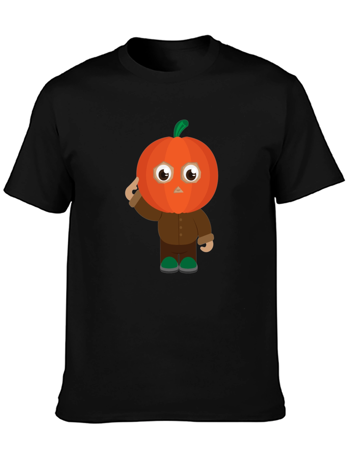 Pumpkin Character Black T-Shirt