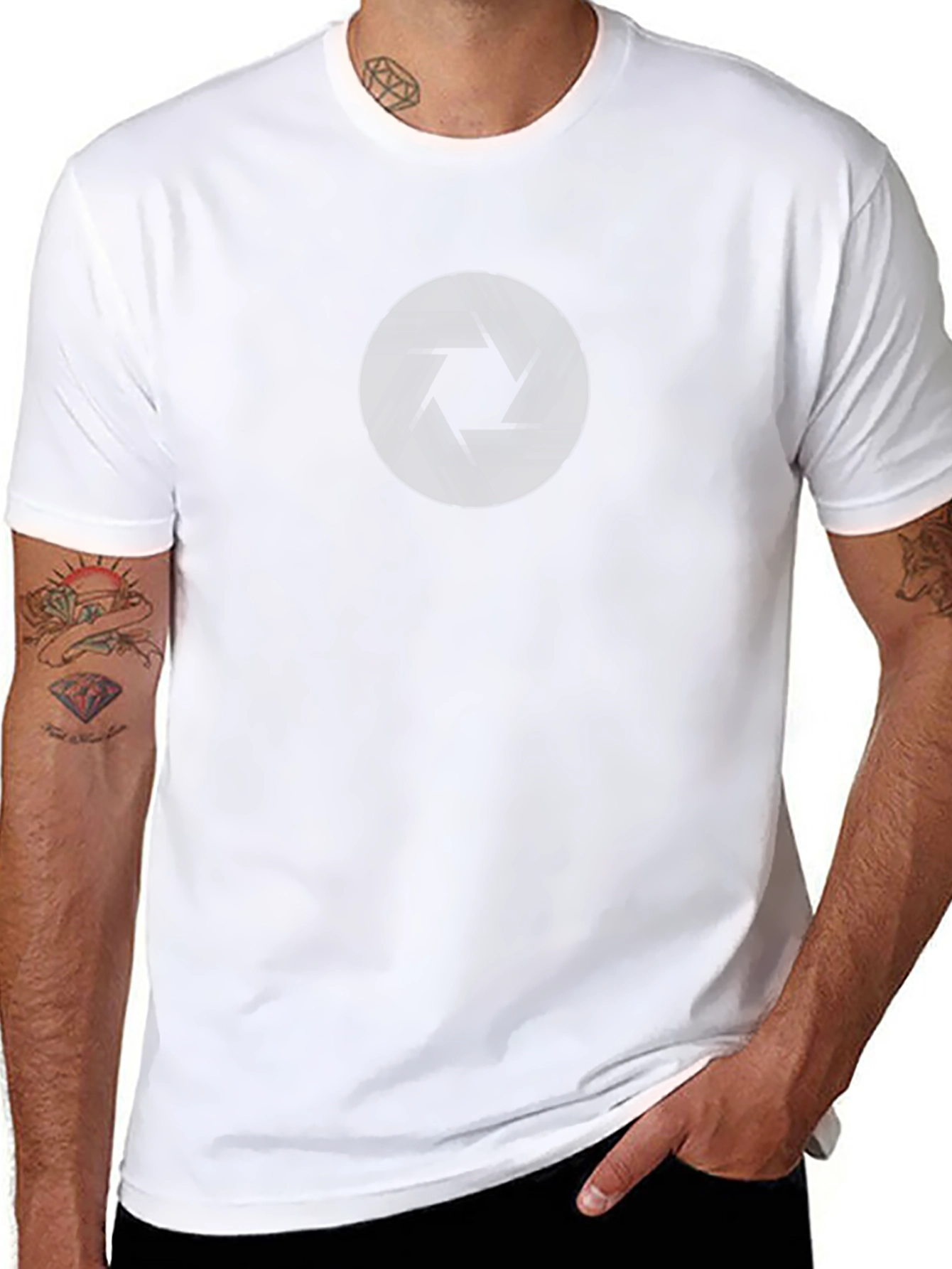 Aperture Graphic Tee - Black Cotton Casual Wear