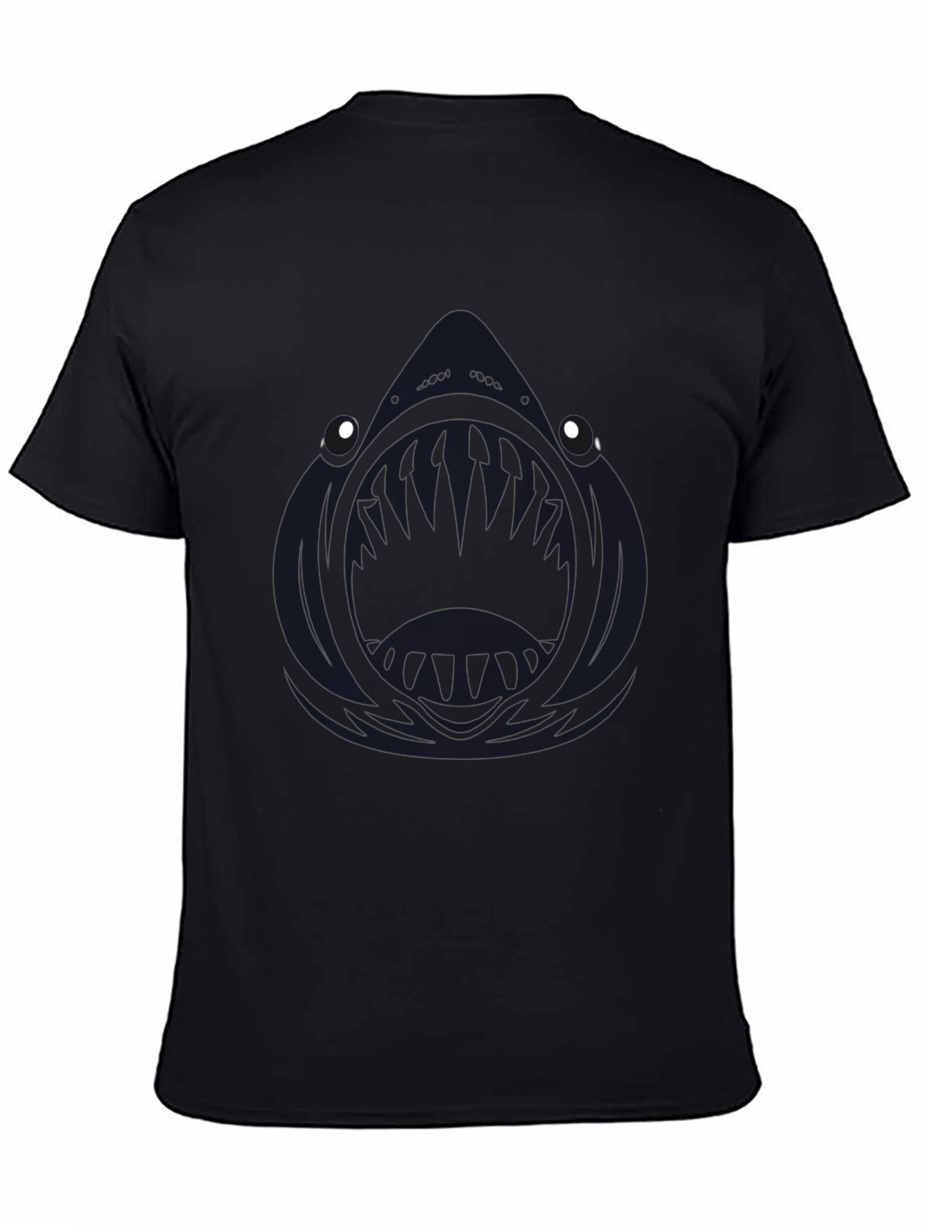 Mens Black Angler Fish Graphic T-Shirt