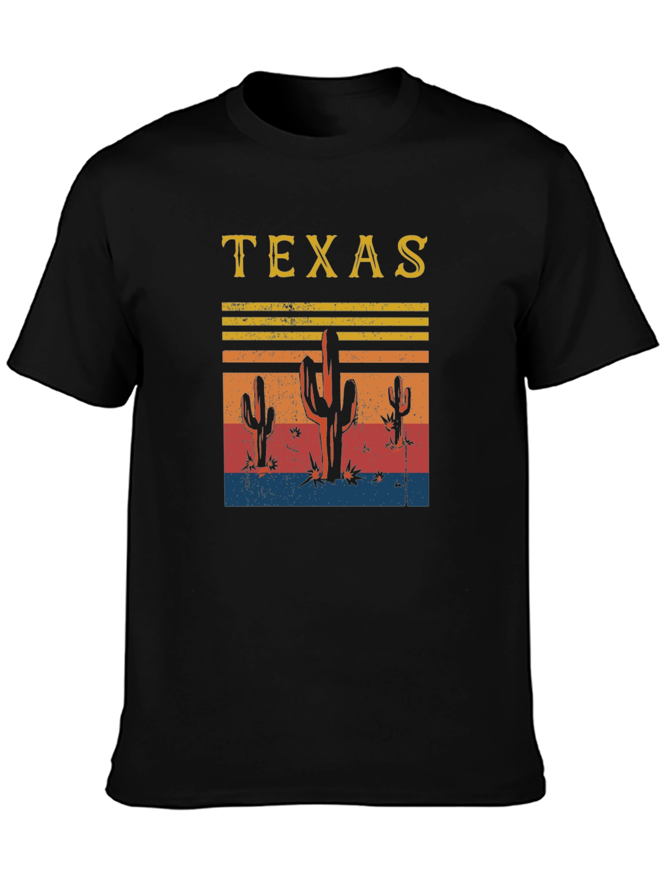 Texas Cactus Graphic T-Shirt - Retro Style