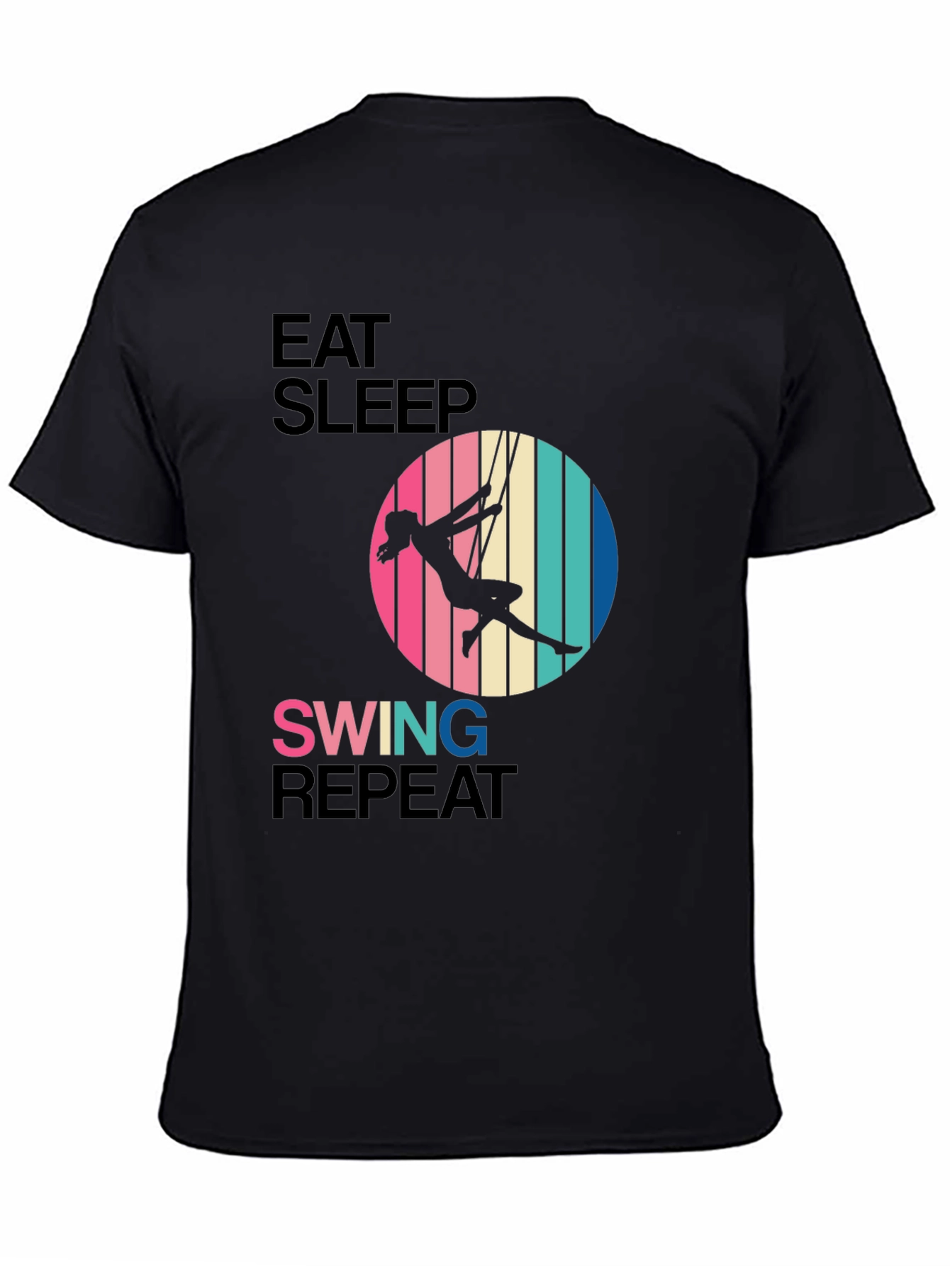 Eat Sleep Swing Repeat Black T-Shirt