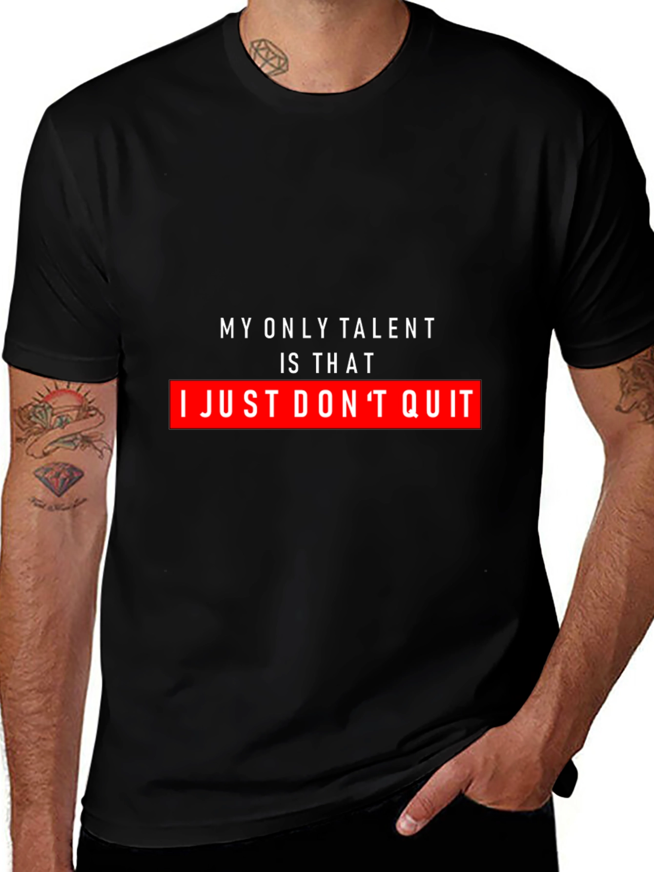 Never Quit T-Shirt - Motivational Quote Graphic Tee