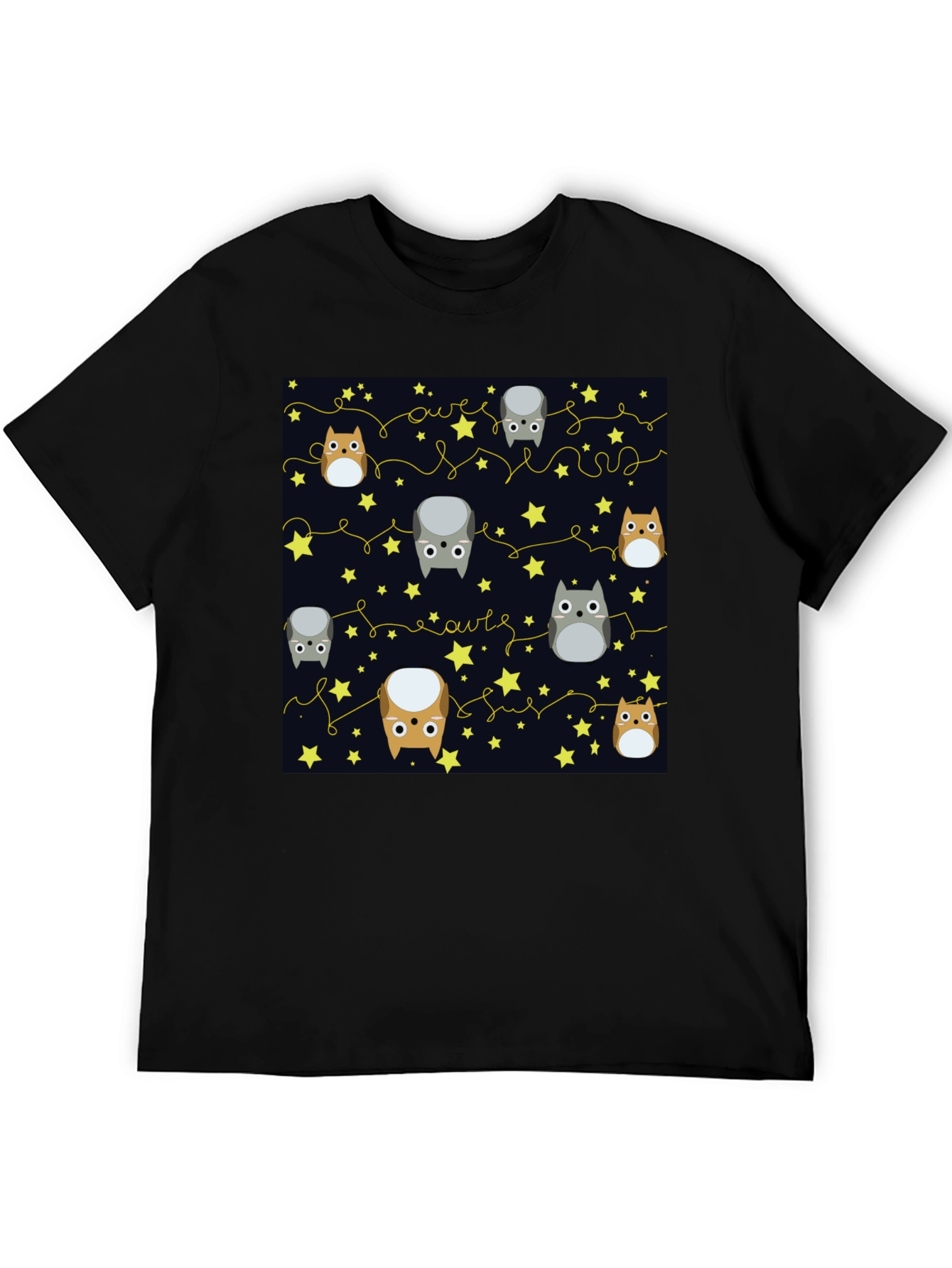 Cute Owls & Stars Graphic T-Shirt