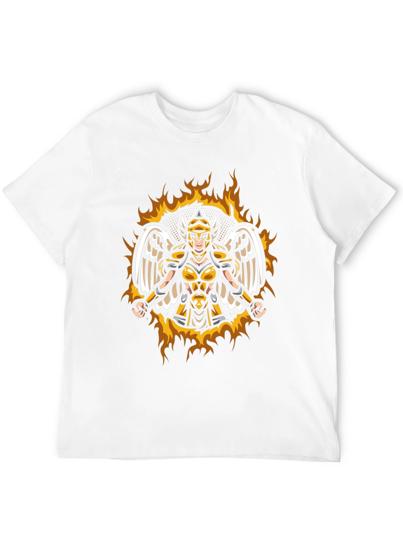 Winged Valkyrie Fire Graphic Black T-Shirt