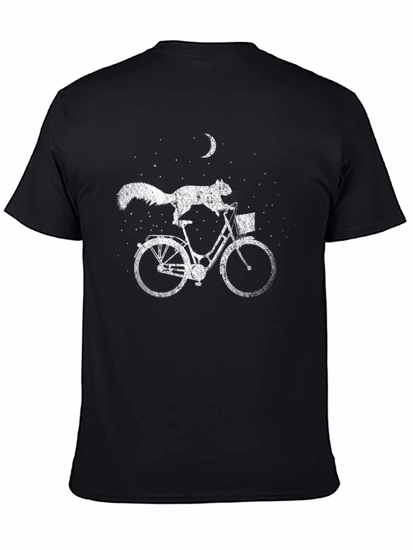 Squirrel Bicycle T-Shirt: Quirky Black Cotton Tee
