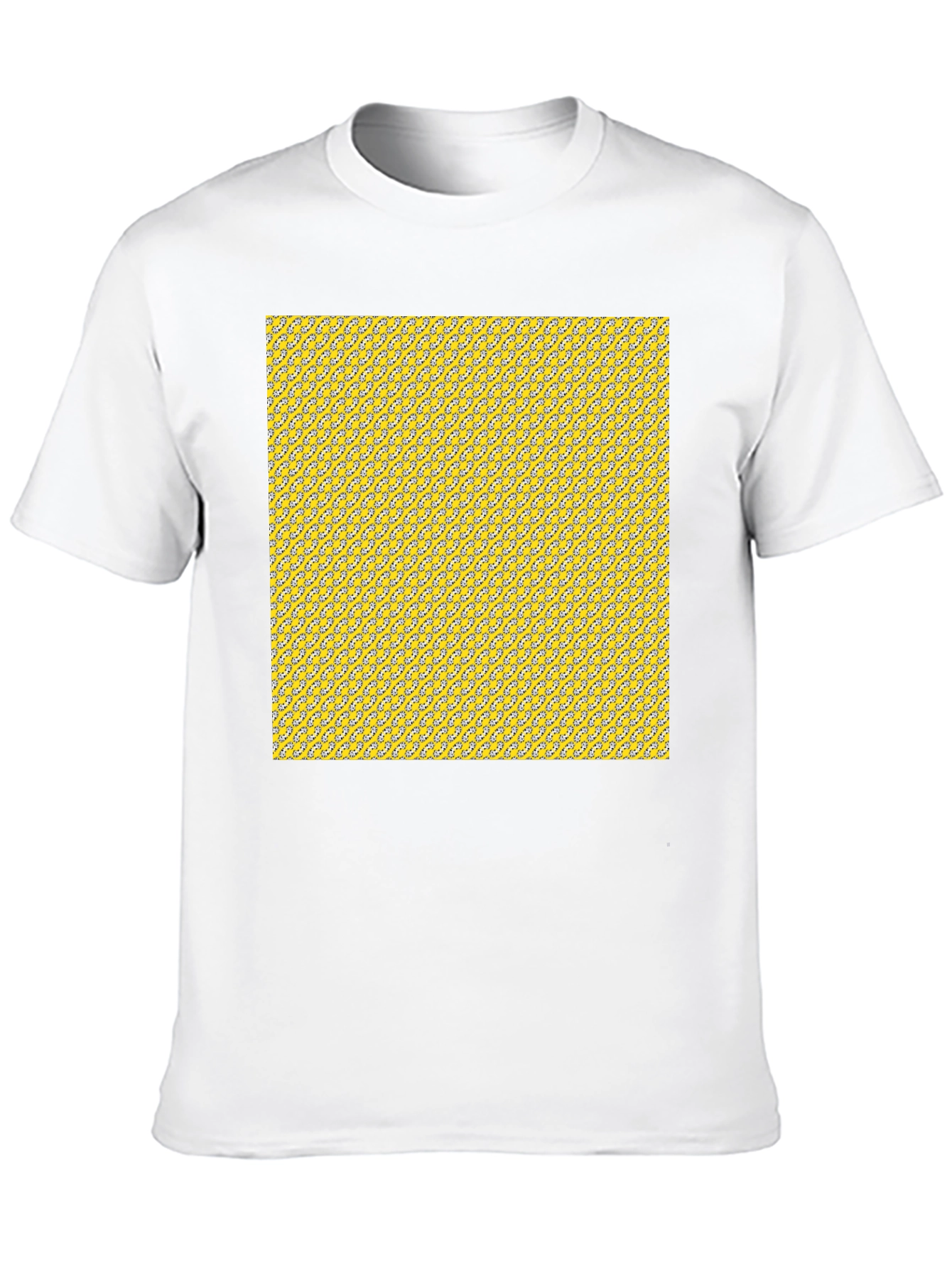 Patterned Yellow Graphic Tee - Mens Casual
