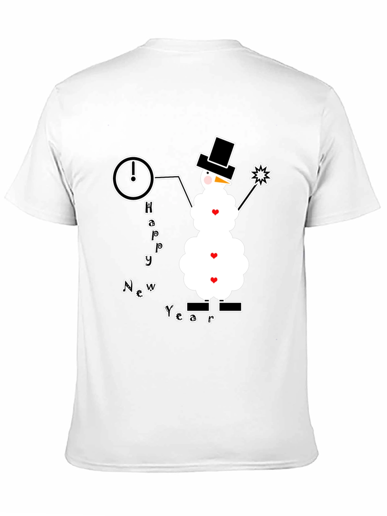 Happy New Year Snowman Graphic Tee