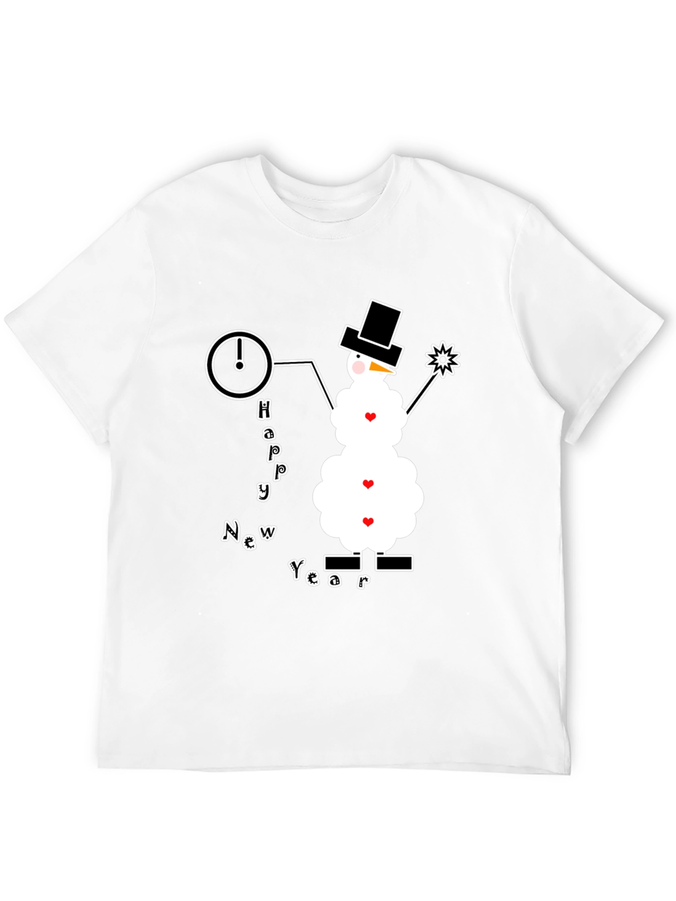 Happy New Year Snowman Graphic Tee
