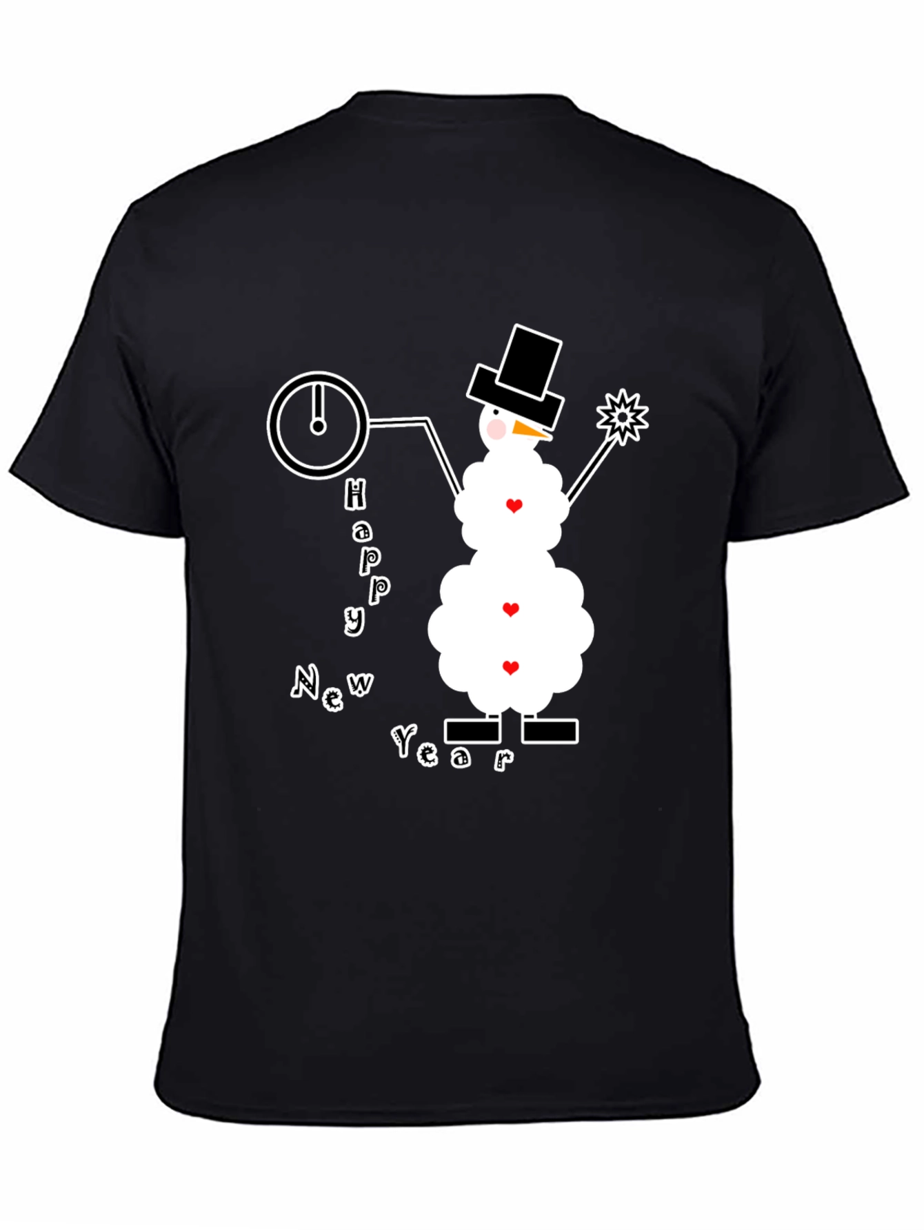Happy New Year Snowman Graphic Tee