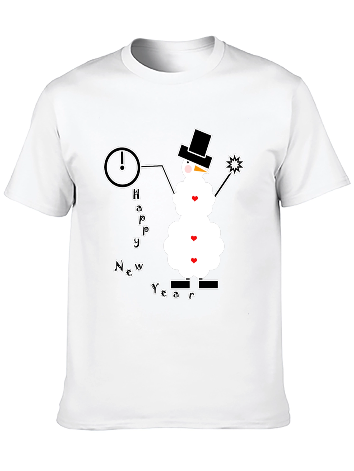 Happy New Year Snowman Graphic Tee