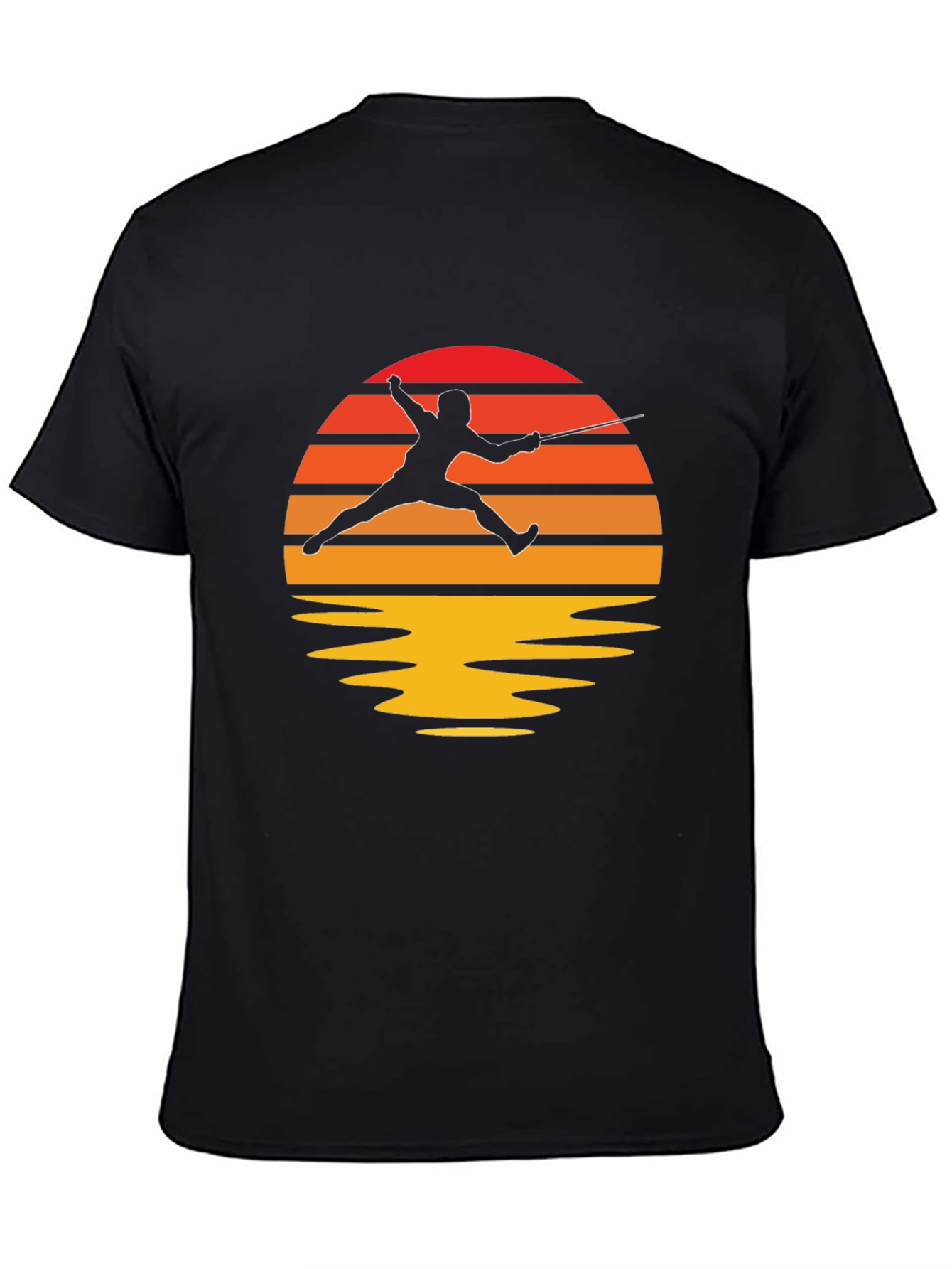 Sunset Fencing T-Shirt - Black Graphic Tee