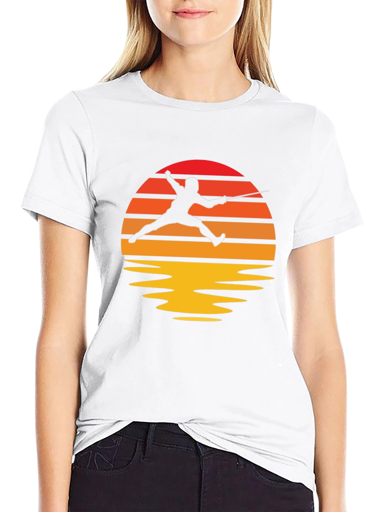 Sunset Fencing T-Shirt - Black Graphic Tee