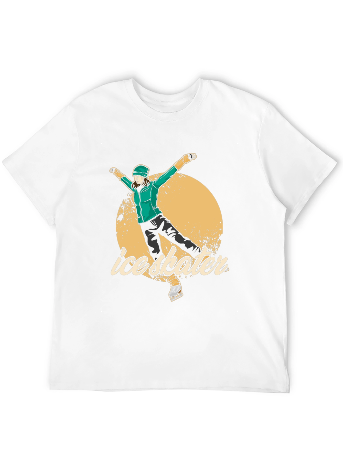 Ice Skater Graphic Tee - Black Cotton T-Shirt