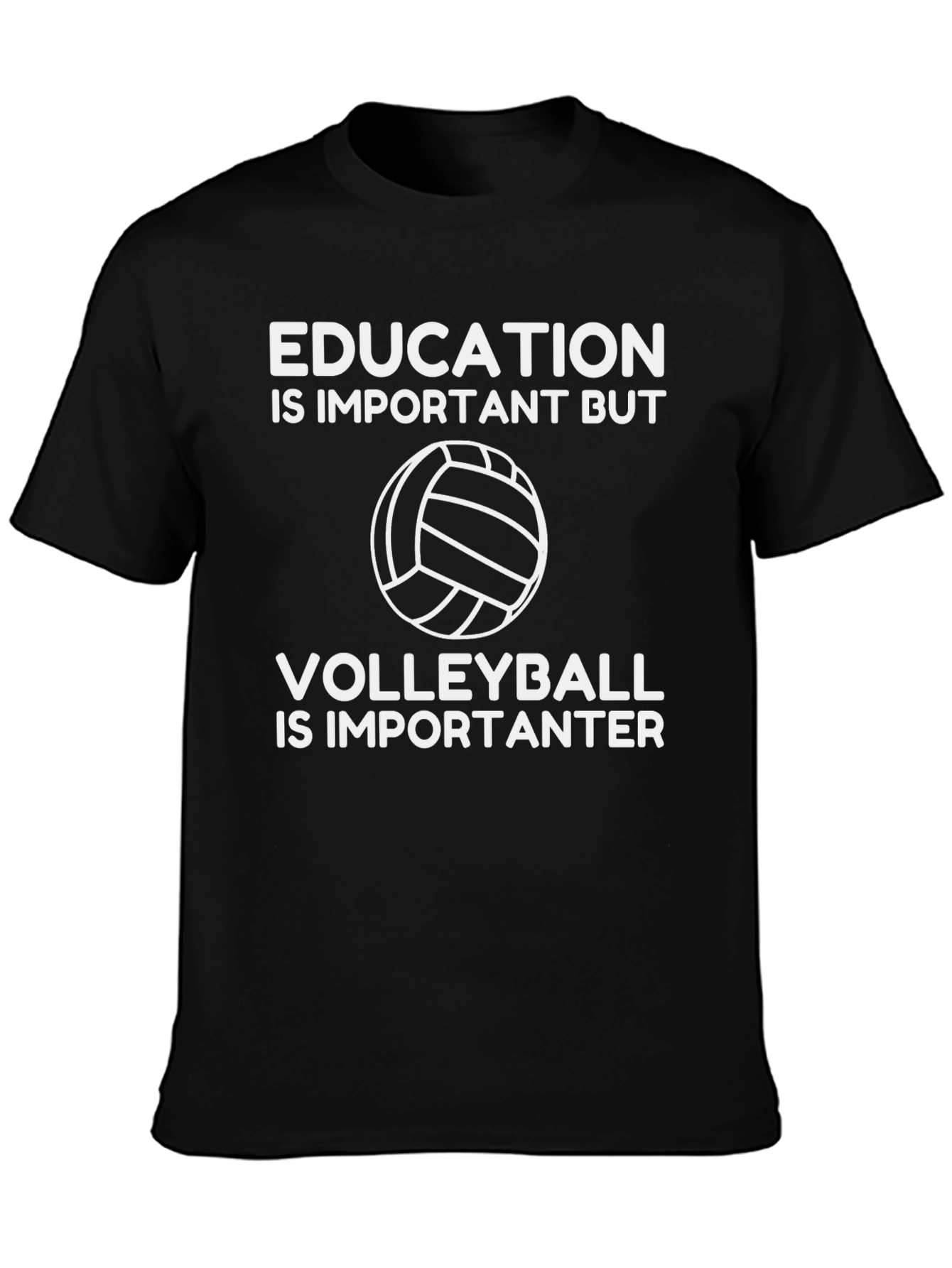 Funny Volleyball T-Shirt: Education vs. Volleyball