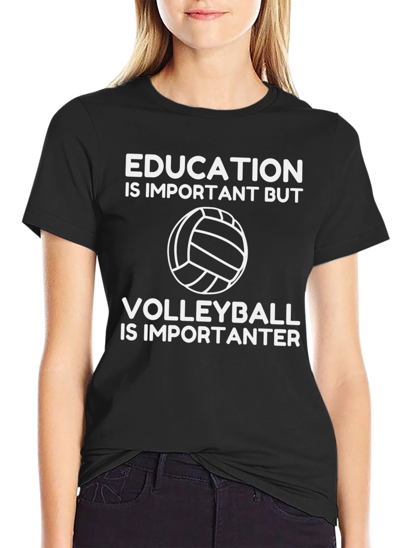 Funny Volleyball T-Shirt: Education vs. Volleyball