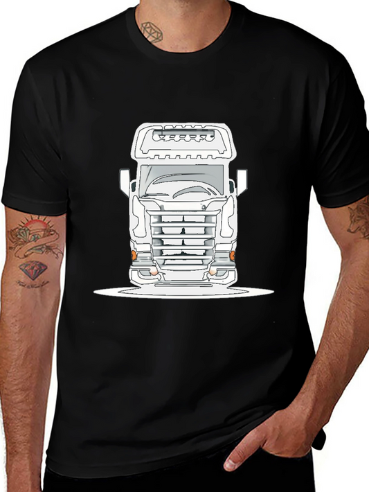 Truck Graphic Tee - Bold Black Cotton