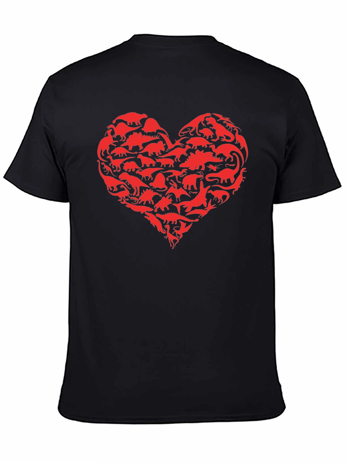 Dinosaur Heart Graphic Black T-Shirt