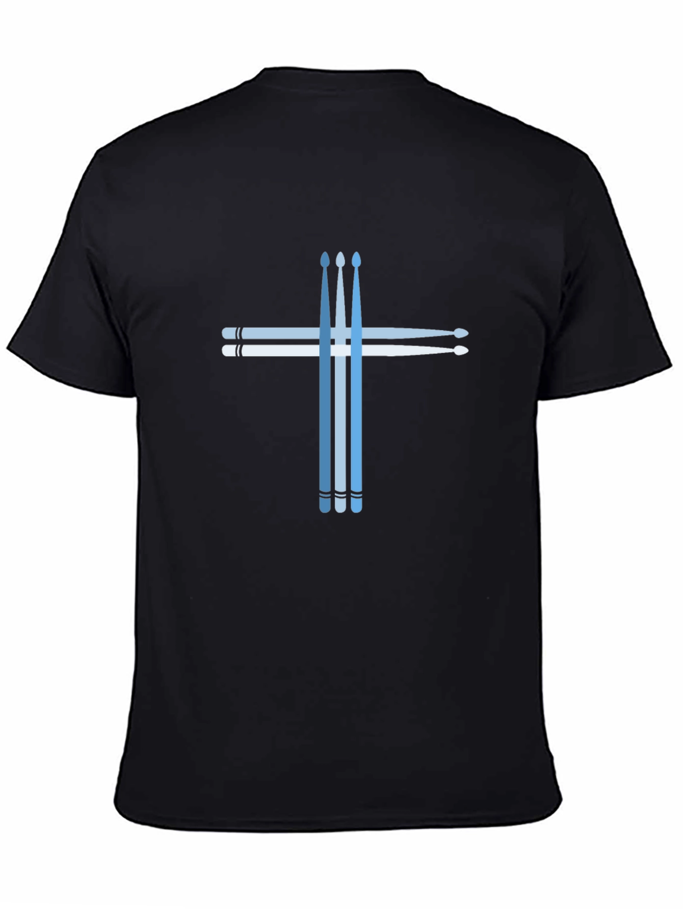 Drumstick Cross Graphic Tee - Black Cotton T-Shirt