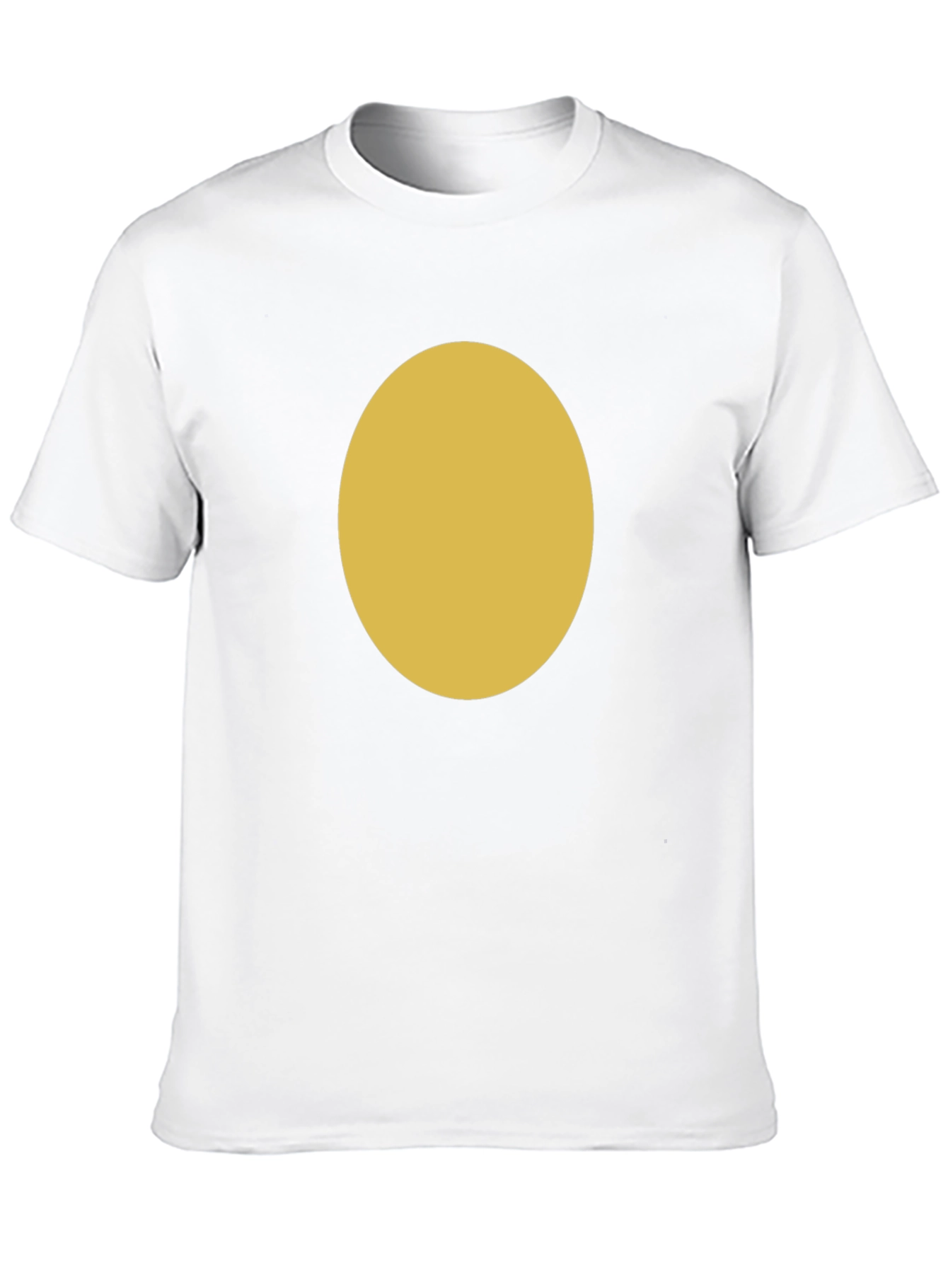 Minimalist Black T-Shirt with Gold Oval Design