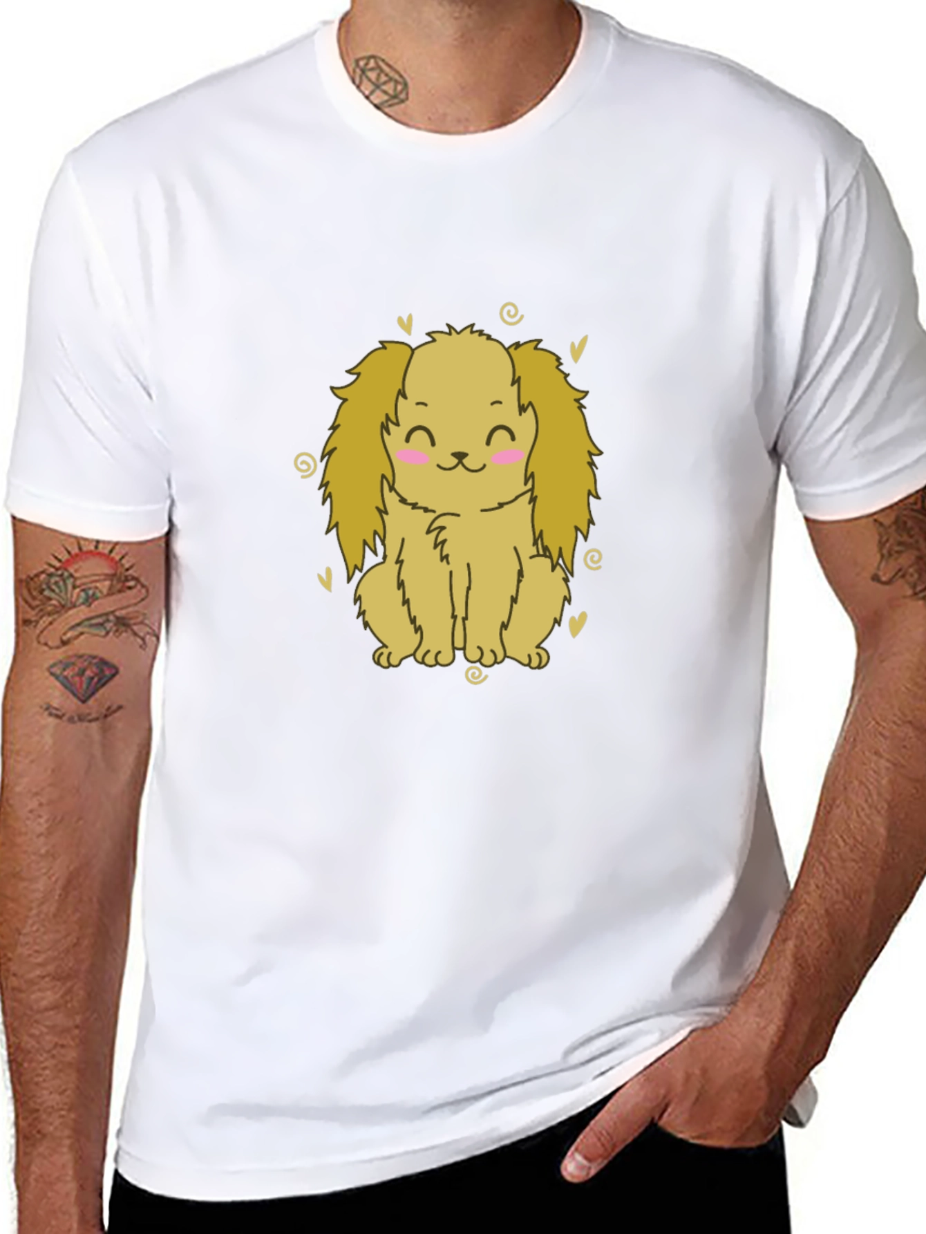 Cute Dog T-Shirt - Black Cotton Tee