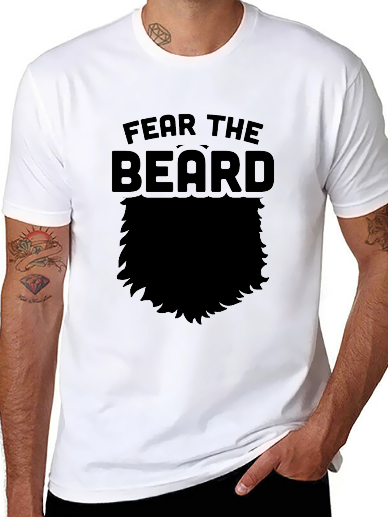 Fear The Beard Graphic T-Shirt - Mens Black Tee